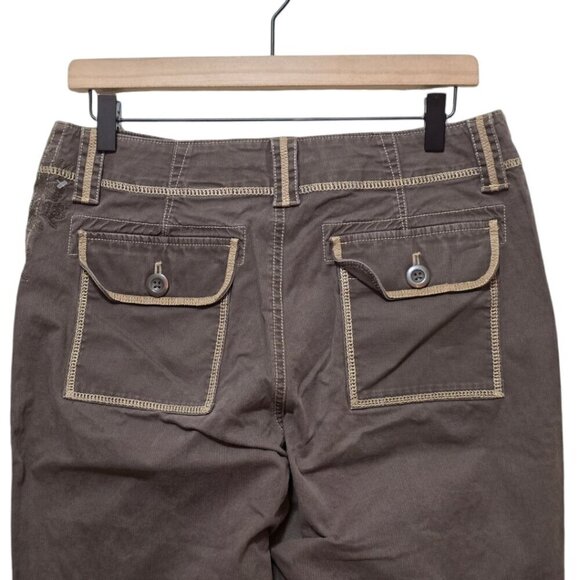 Eddie Bauer Brown Hiking Outdoor Roll Tab Hem Pants Sz 6 - Picture 3 of 10